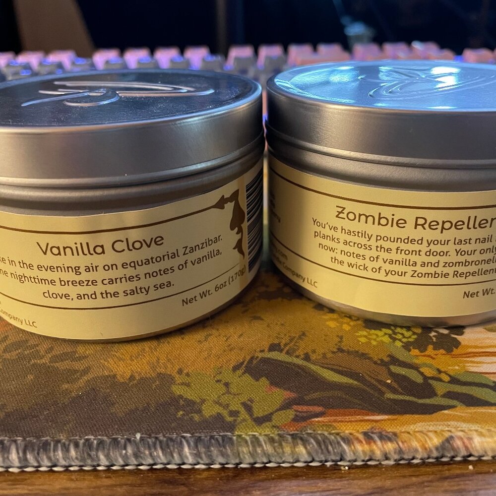 Two Brand New 100% Soy Wax Candles